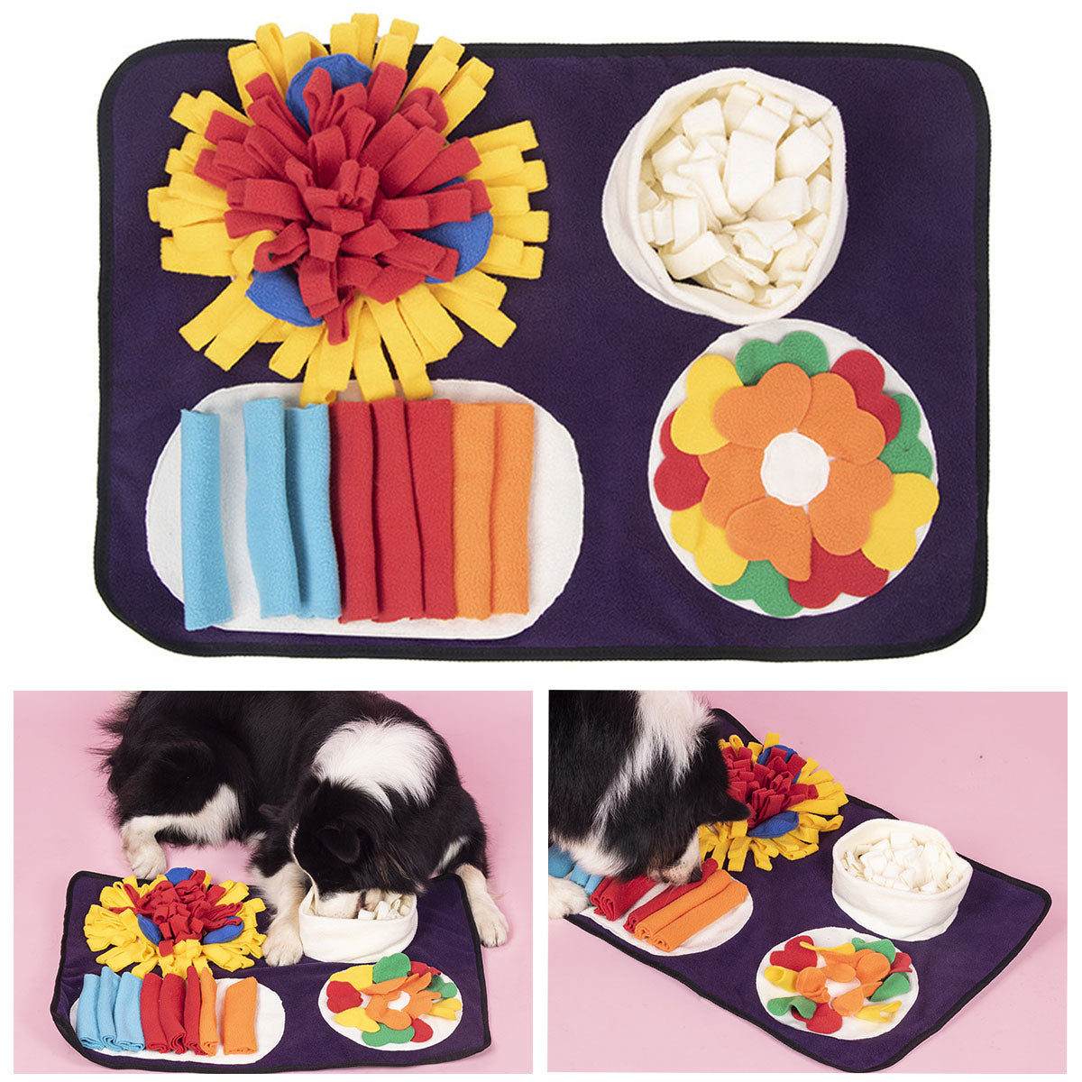 60*40cm Durable Interactive Dog Feeding Mat Puzzle Toys Foraging Skills Mat for Cats Dogs 60*40cm Durable Interactive Dog Feeding Mat Puzzle Toys Foraging Skills Mat for Cats Dogs